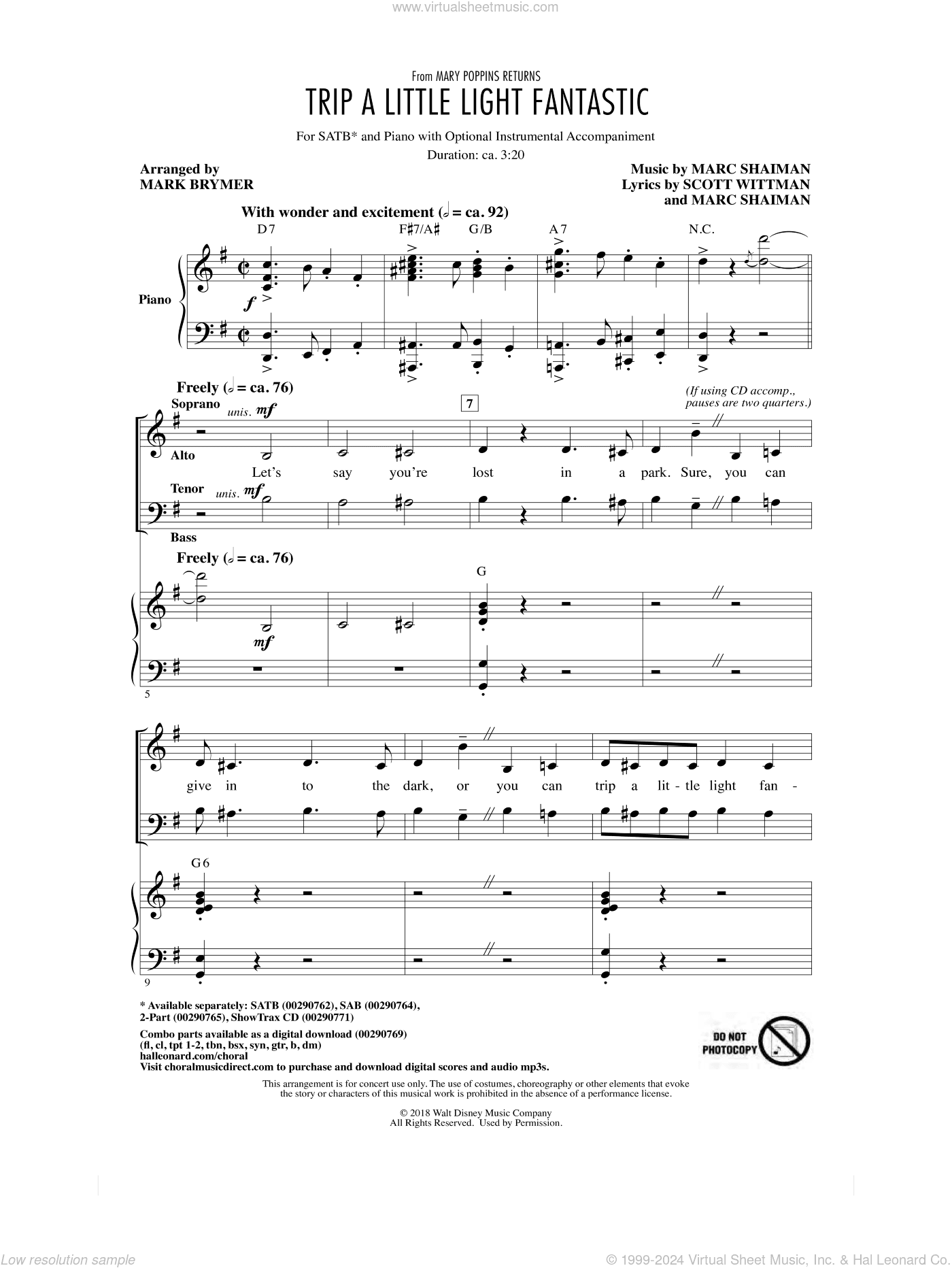 Trip A Little Light Fantastic (from Mary Poppins Returns) (arr. Mark Brymer)