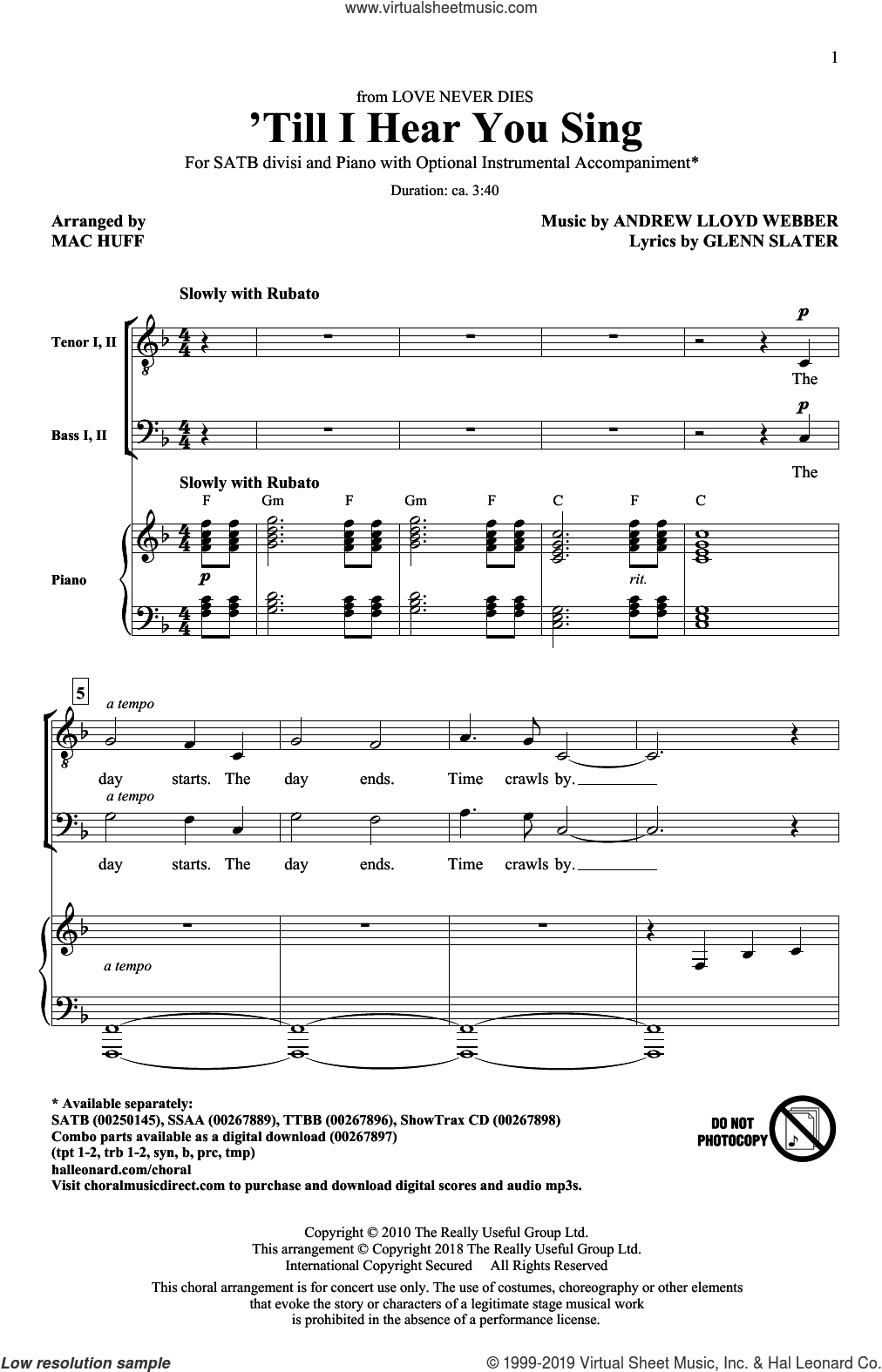 'Til I Hear You Sing (arr. Mac Huff)