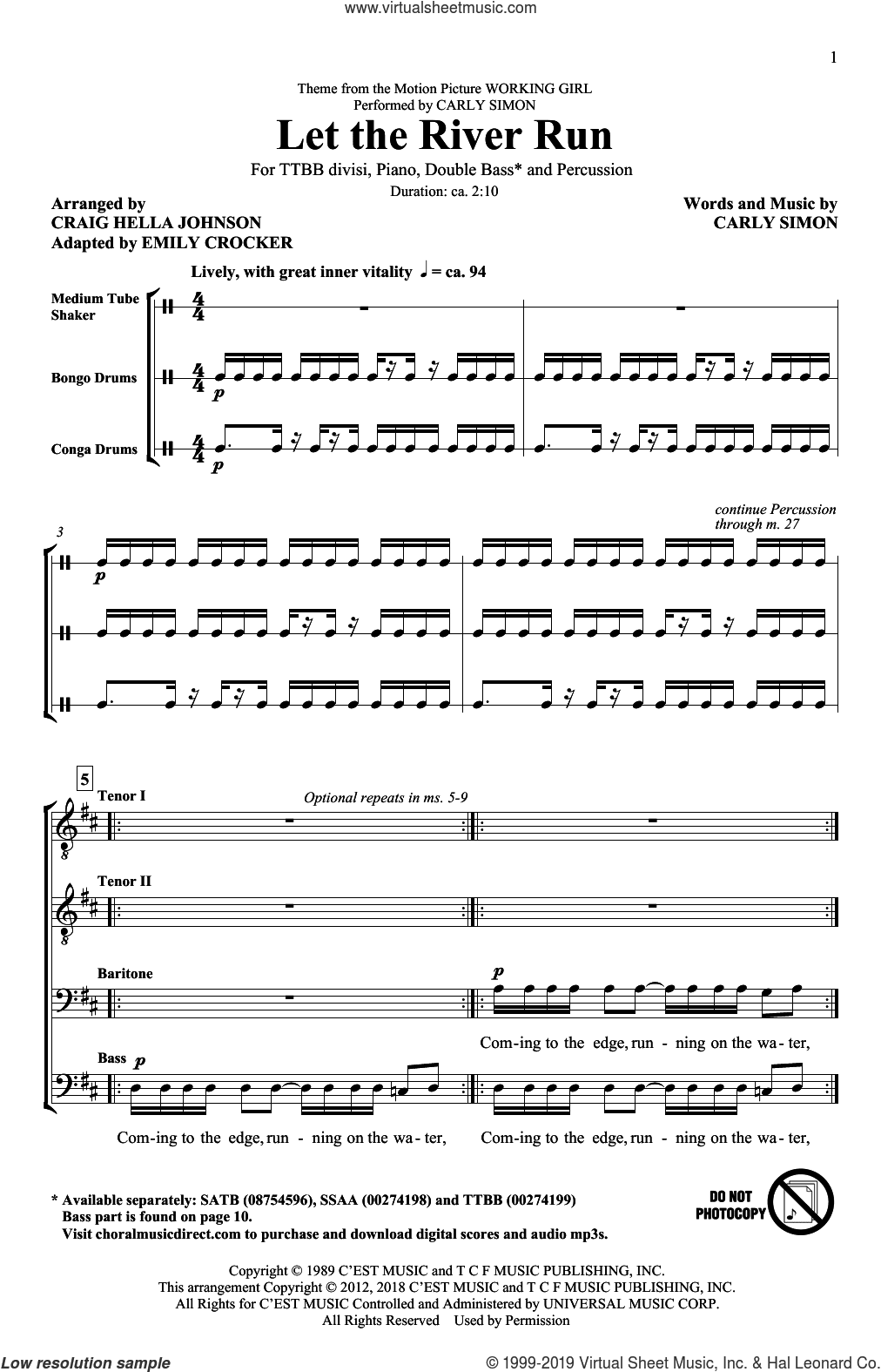 Let The River Run (arr. Craig Hella Johnson)