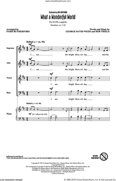 What A Wonderful World (arr. Paris Rutherford)