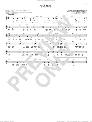 Let It Be Me (Je T'appartiens)