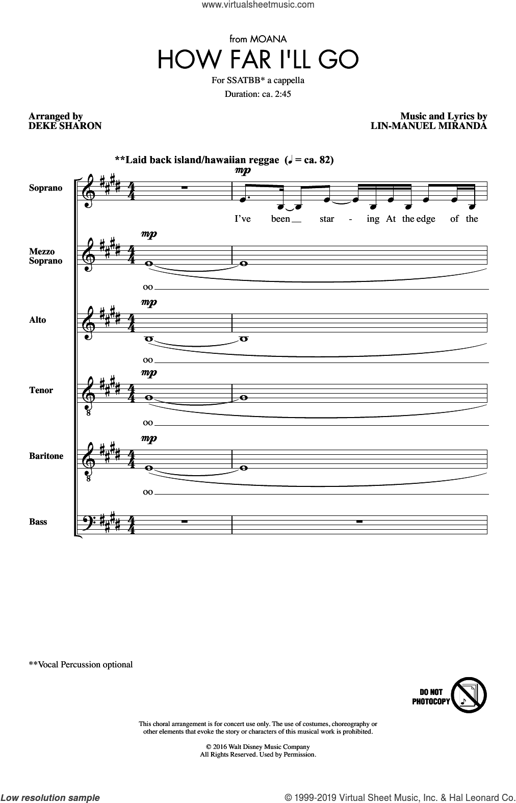 How Far I'll Go (from Moana) (arr. Deke Sharon)