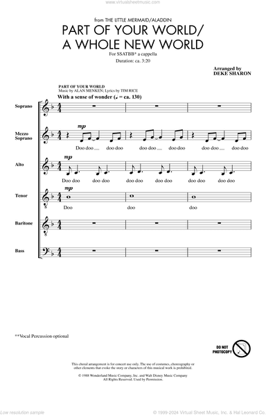 Part Of Your World/A Whole New World (from The Little Mermaid/Aladdin) (arr. Deke Sharon)