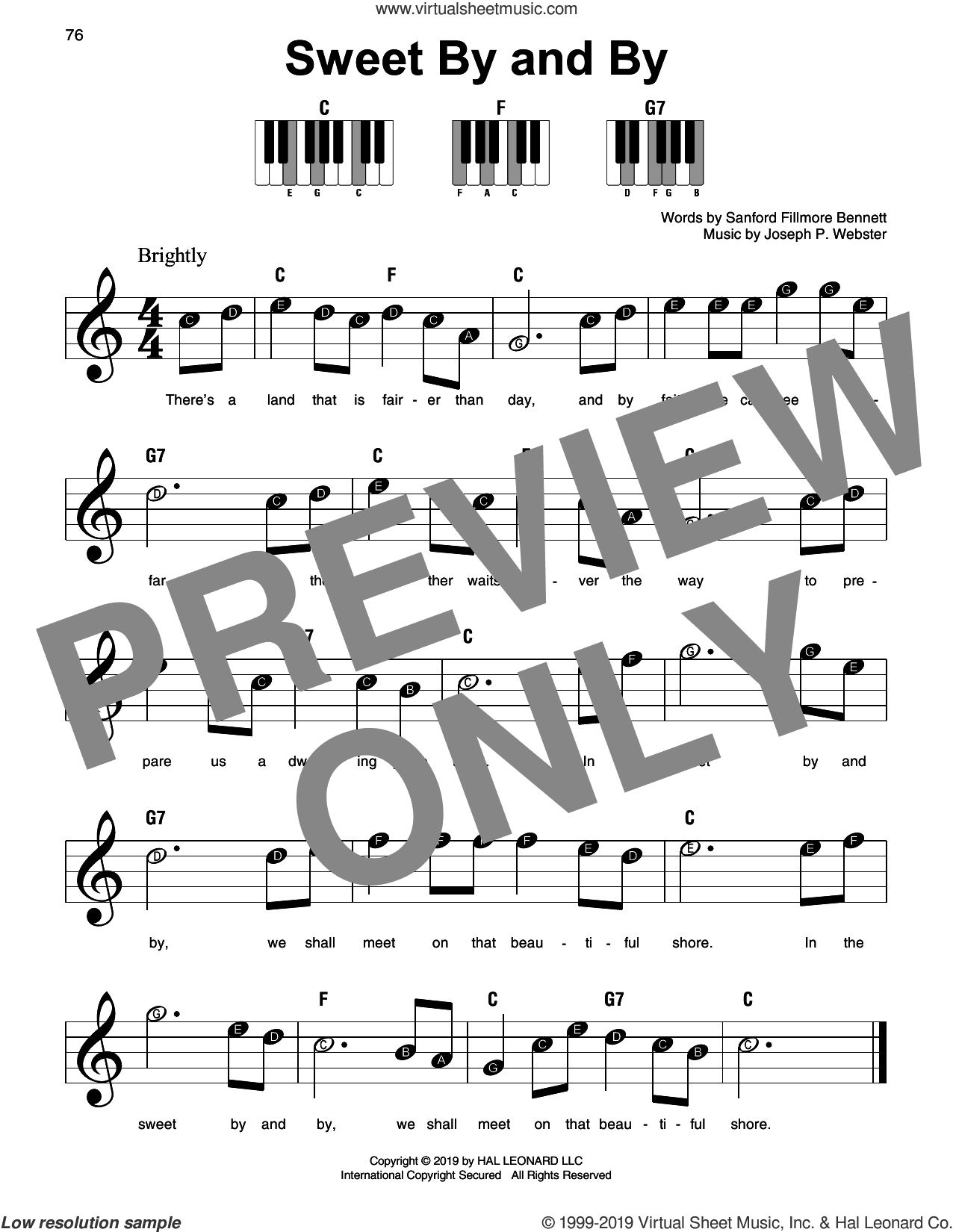 Sweet By And By, (beginner)