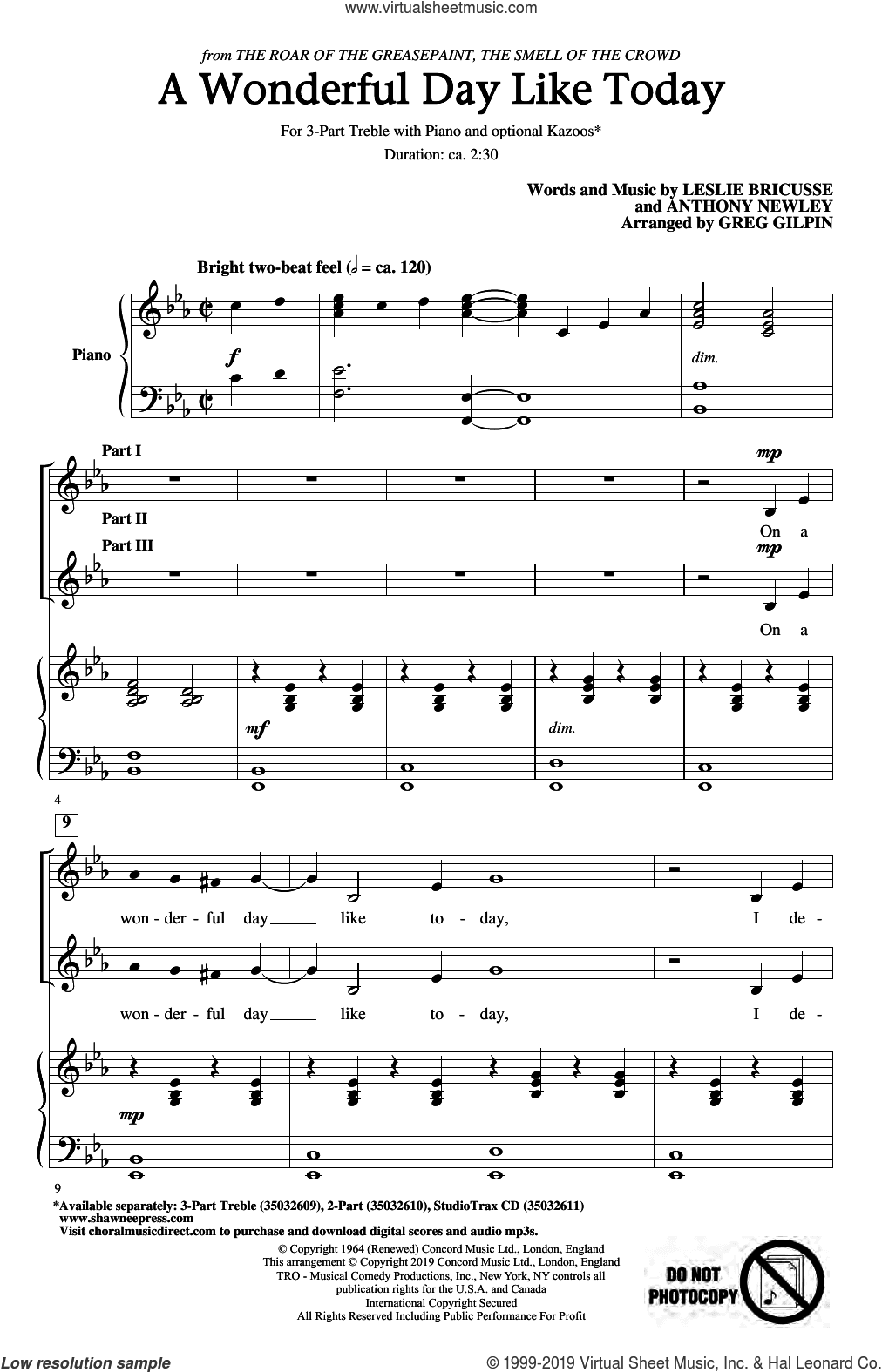A Wonderful Day Like Today (arr. Greg Gilpin)