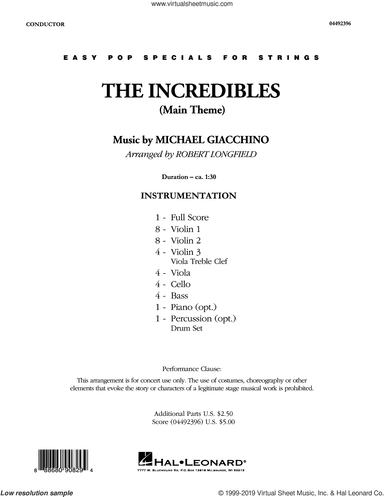 The Incredibles (Main Theme) (arr. Robert Longfield)