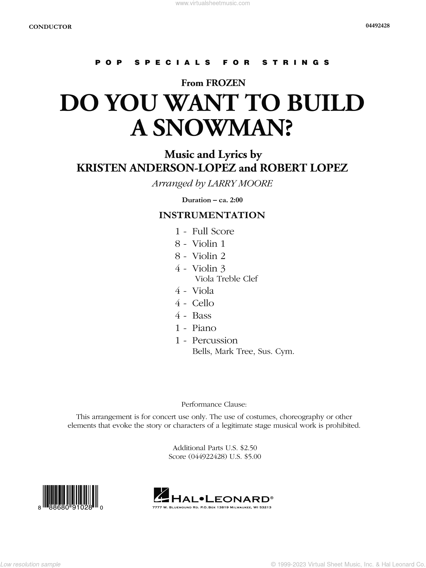 Do You Want To Build A Snowman (from Frozen) (arr. Larry Moore)
