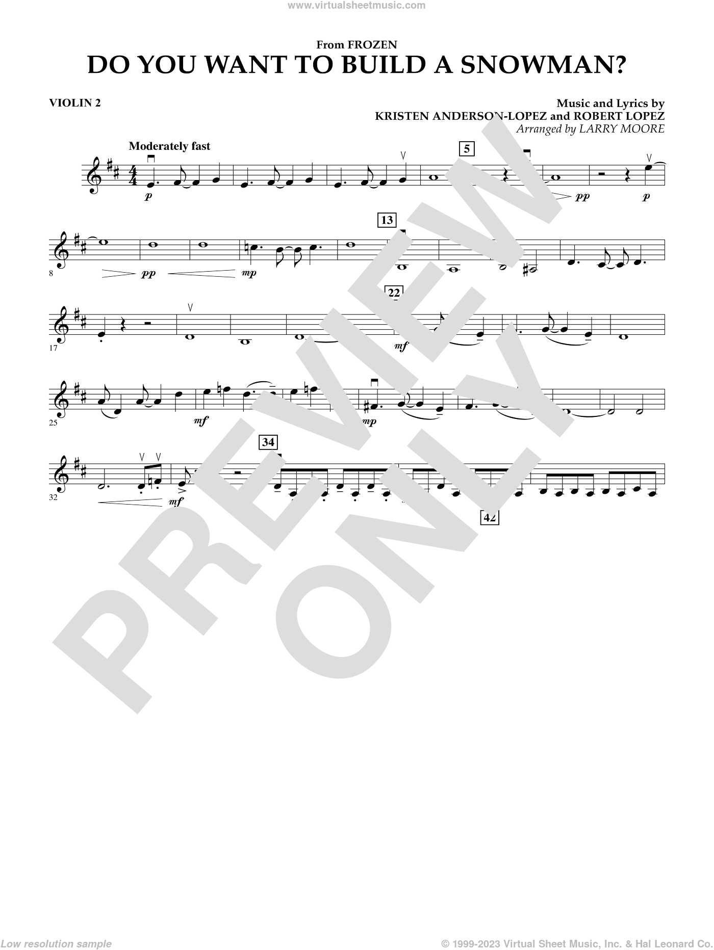 Do You Want To Build A Snowman (from Frozen) (arr. Larry Moore)