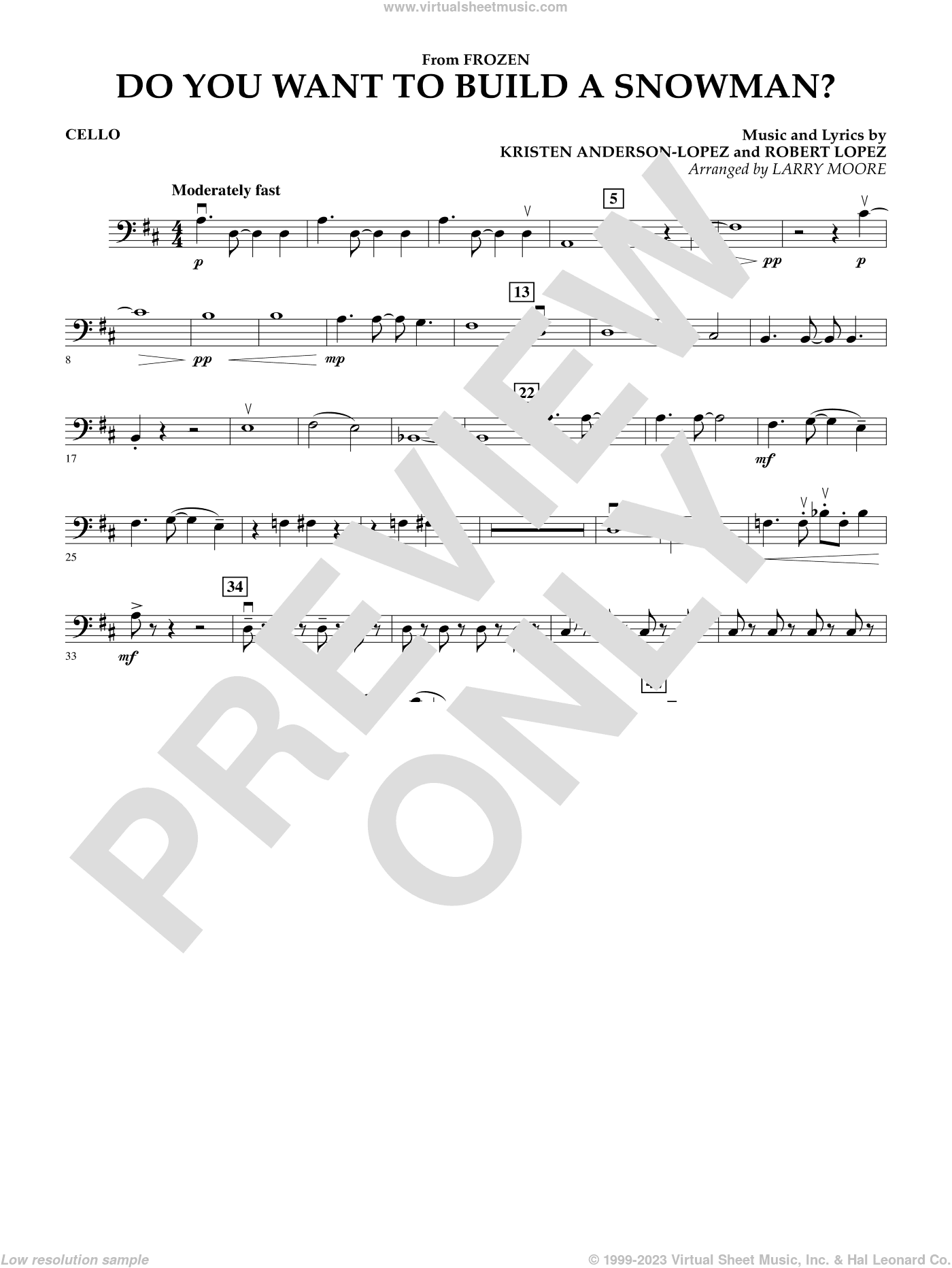 Do You Want To Build A Snowman (from Frozen) (arr. Larry Moore)