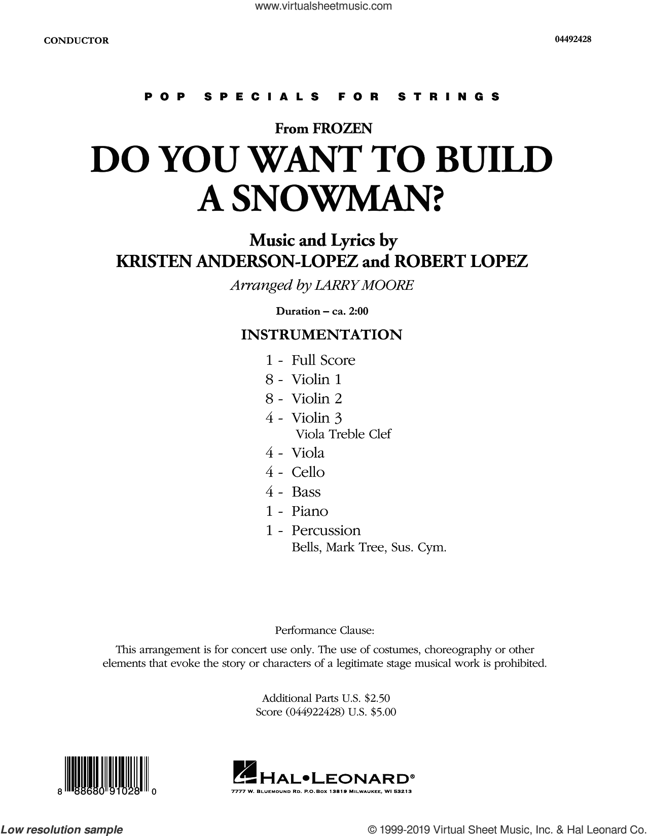Do You Want to Build a Snowman? (from Frozen) (arr. Larry Moore)