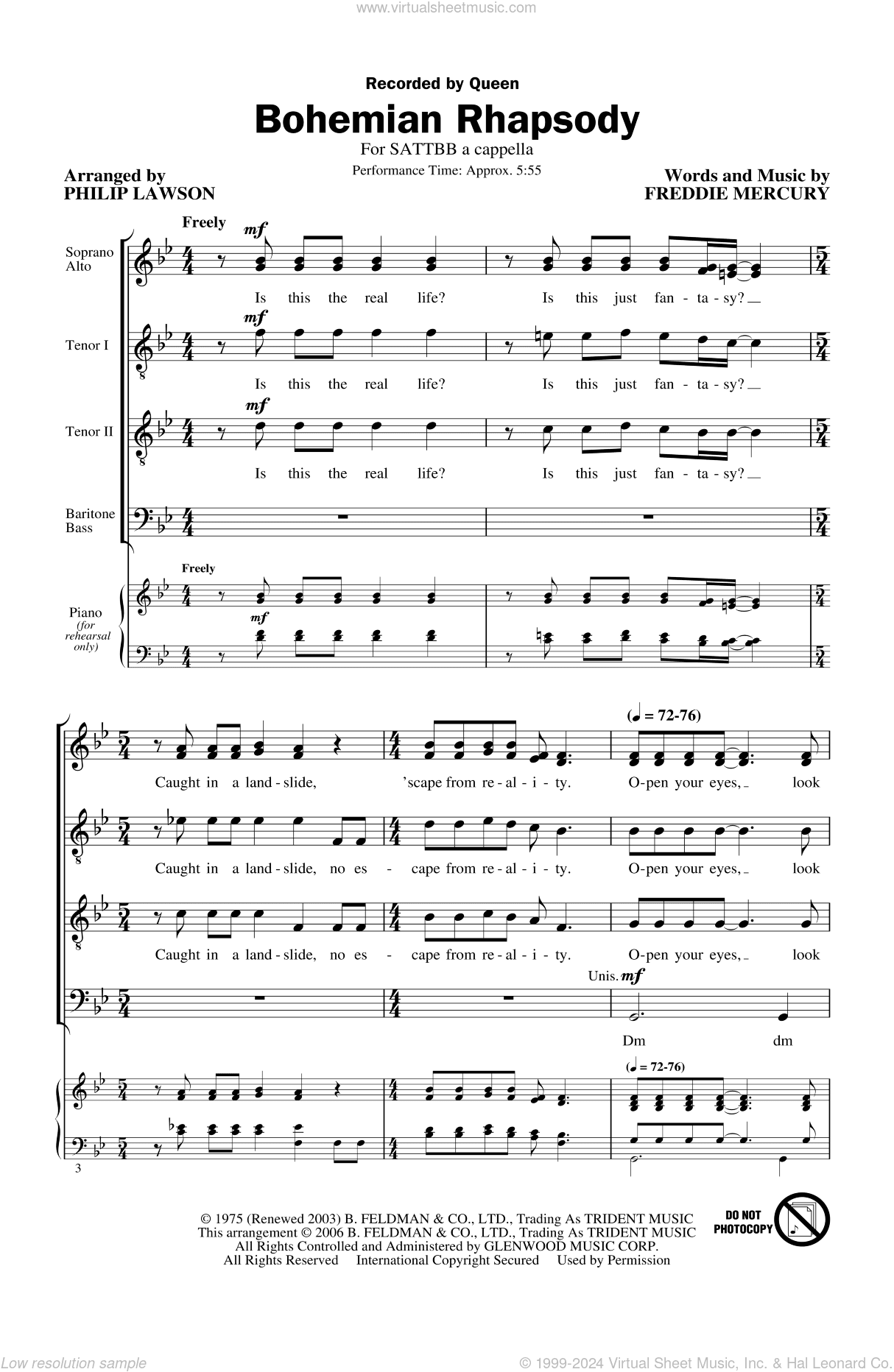 Bohemian Rhapsody (arr. Philip Lawson)