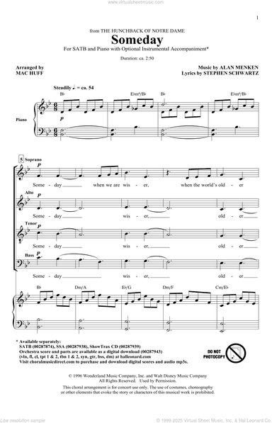 Someday (from The Hunchback Of Notre Dame) (arr. Mac Huff)