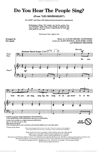 Do You Hear The People Sing? (from Les Miserables) (arr. Ed Lojeski)
