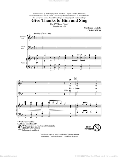 Give Thanks To Him And Sing