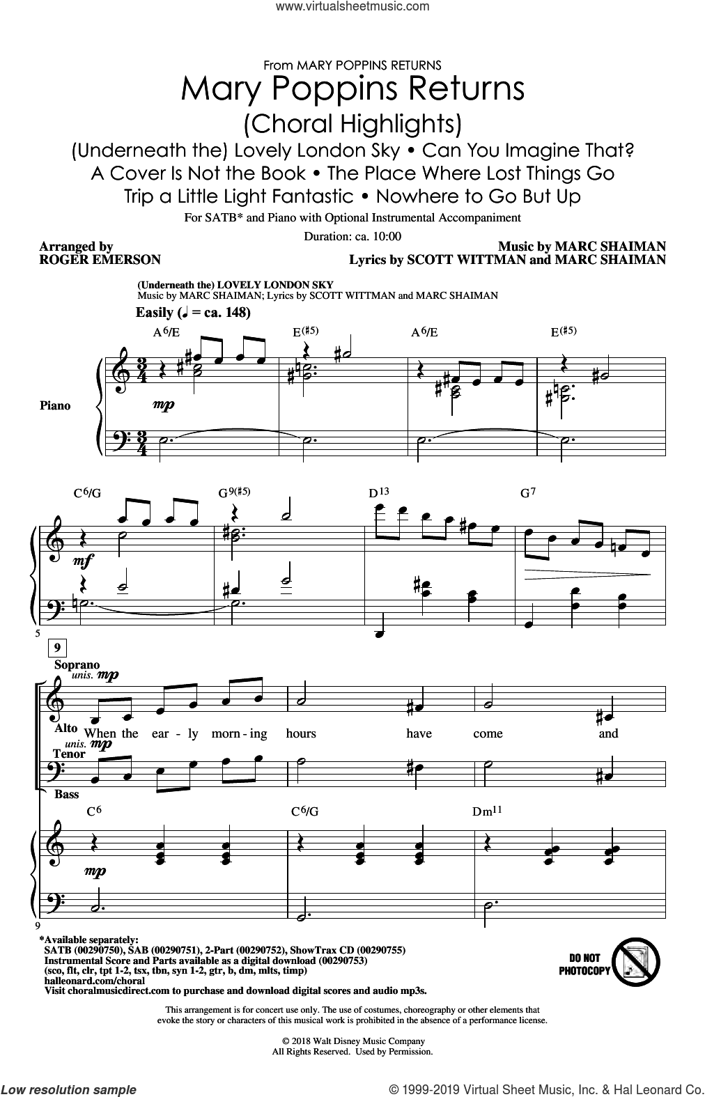 Mary Poppins Returns (Choral Highlights) (arr. Roger Emerson)