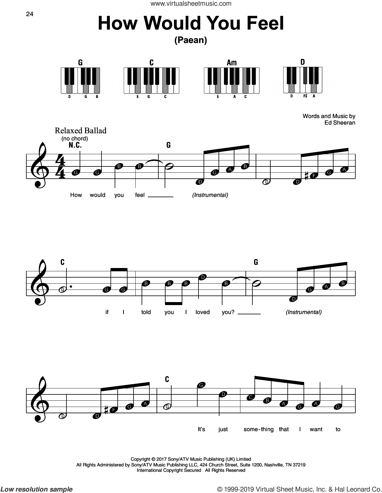 How Would You Feel (Paean), (beginner) (Paean)