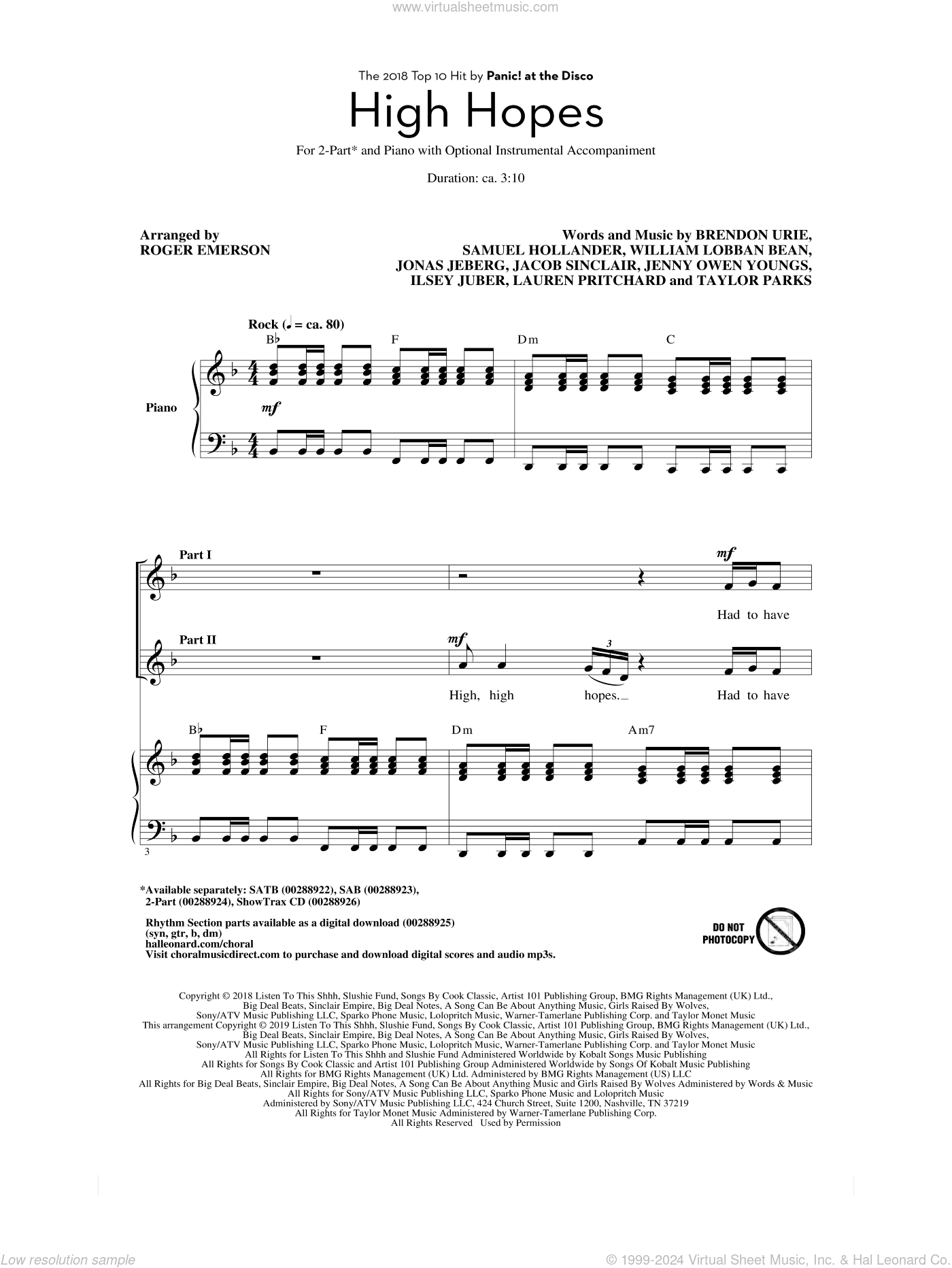 High Hopes (arr. Roger Emerson)