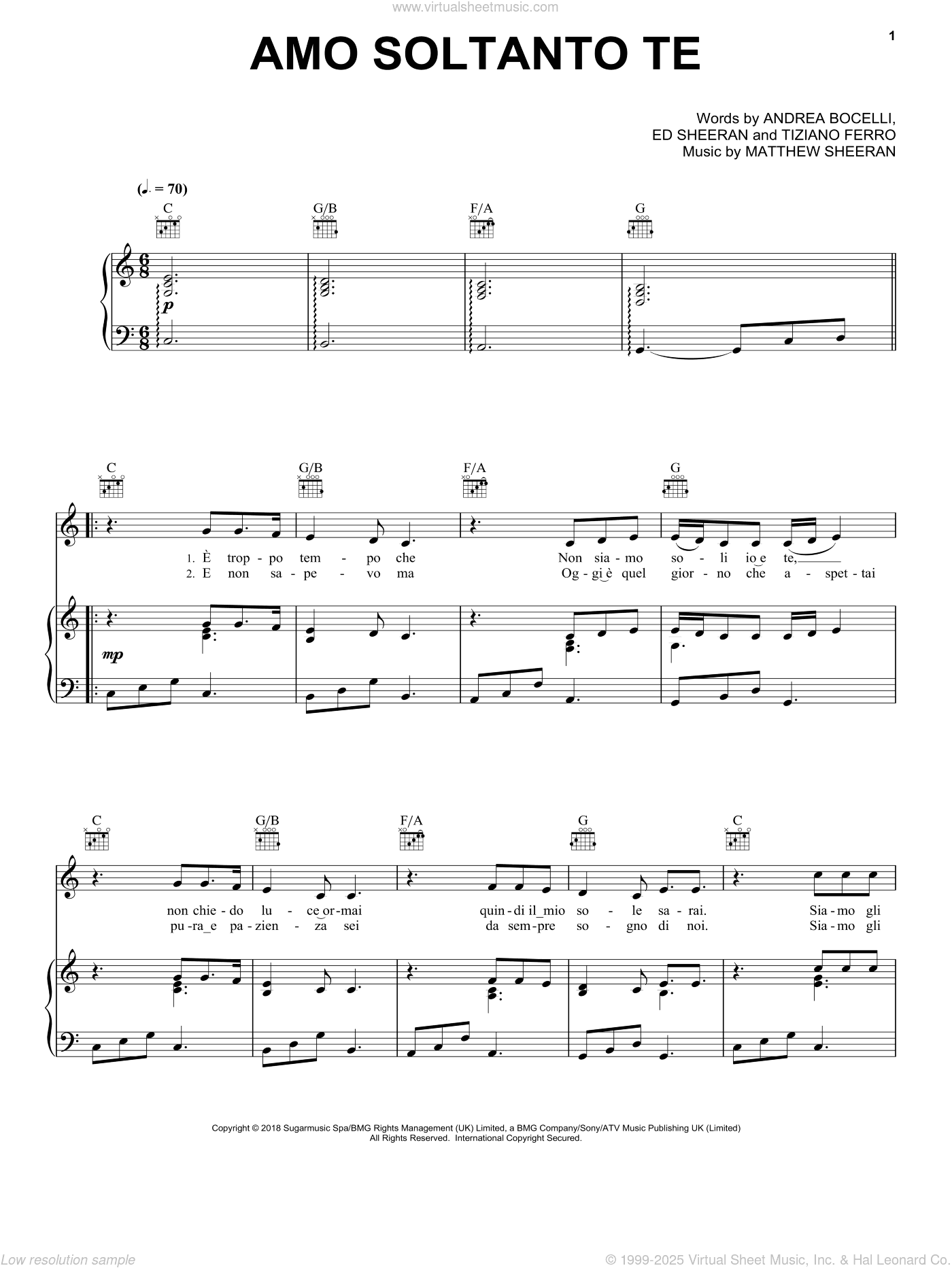 Amo soltanto te (feat. Ed Sheeran)