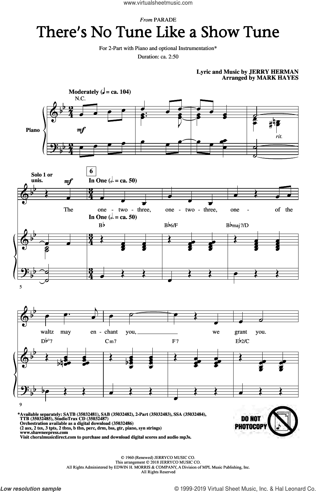 There's No Tune Like A Show Tune (arr. Mark Hayes)