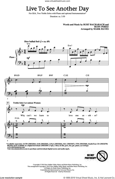 Live To See Another Day (arr. Mark Hayes)