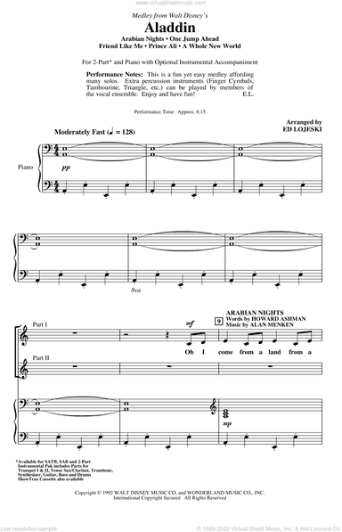 Aladdin (Medley) (from Disney's Aladdin) (arr. Ed Lojeski)