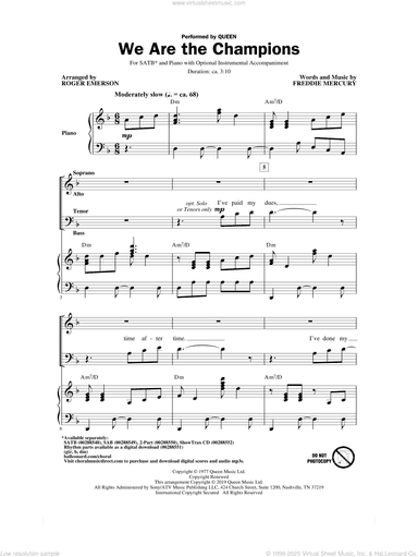 We Are The Champions (arr. Roger Emerson)