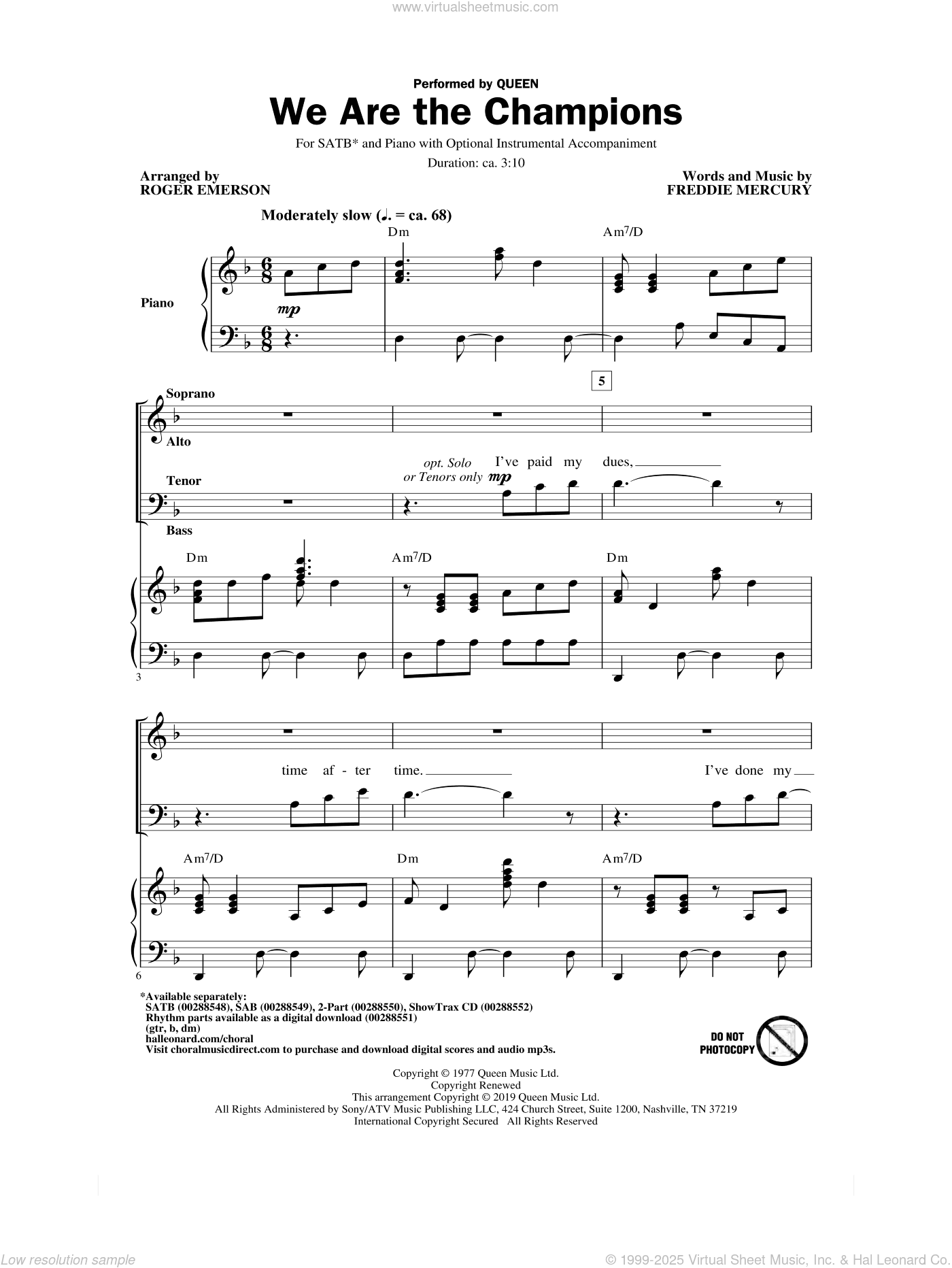 We Are The Champions (arr. Roger Emerson)