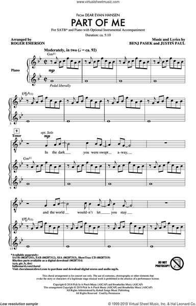 Part Of Me (from Dear Evan Hansen) (arr. Roger Emerson)