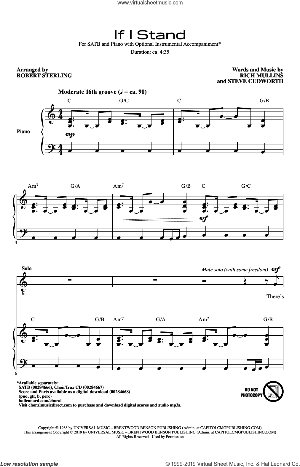 If I Stand (arr. Robert Sterling)