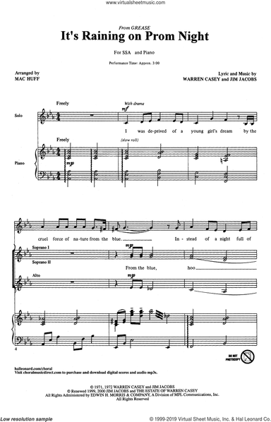 It's Raining On Prom Night (arr. Mac Huff)