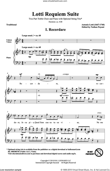 Lotti Requiem Suite (arr. Natahn Payant)