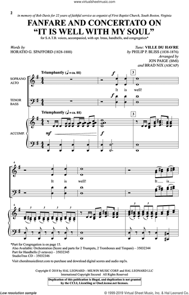 Fanfare And Concertato On "It Is Well With My Soul" (arr. Jon Paige and Brad Nix)