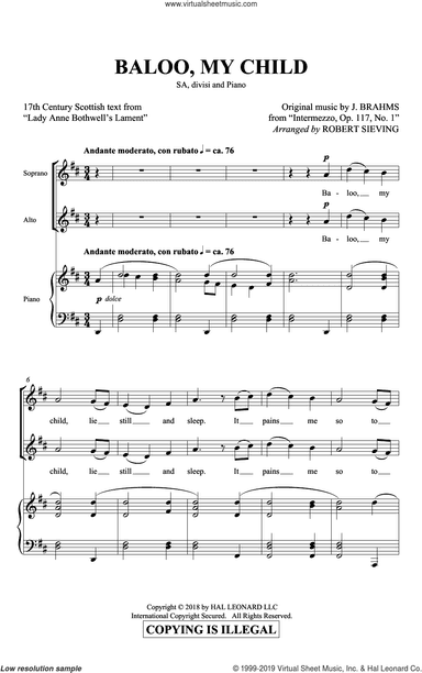 Baloo, My Child (arr. Robert Sieving)