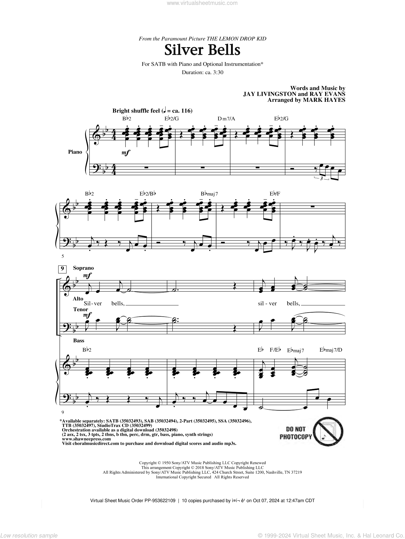 Silver Bells (arr. Mark Hayes)
