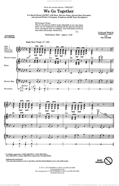 We Go Together (from Grease) (arr. Ed Lojeski)