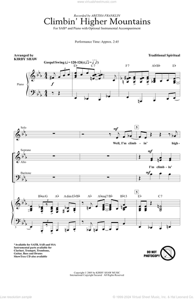 Climbin' Higher Mountains (arr. Kirby Shaw)