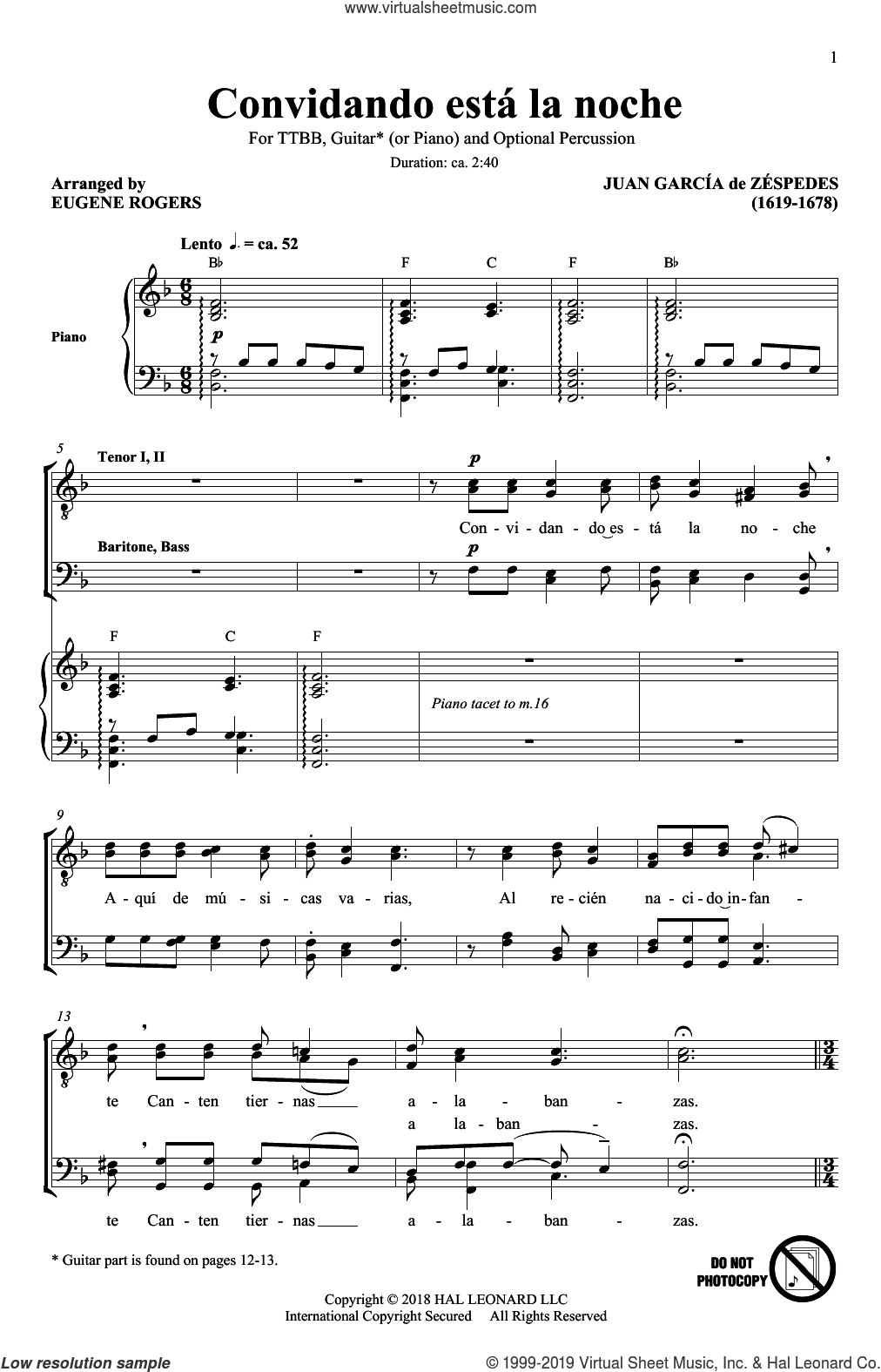 Convidando Esta La Noche (arr. Eugene Rogers)