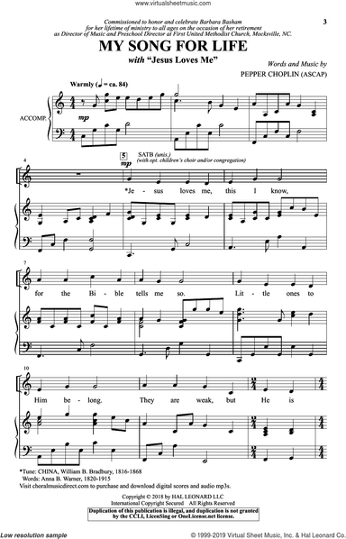 My Song For Life (With "Jesus Loves Me")