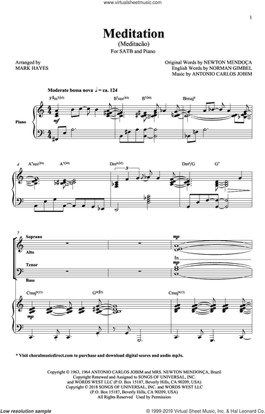 Meditation (Meditacao) (arr. Mark Hayes)