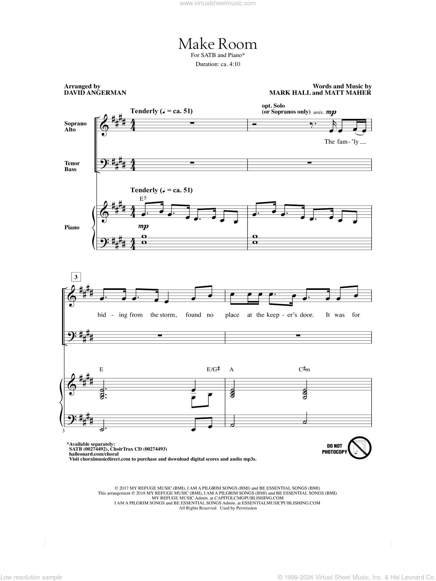 Make Room (arr. David Angerman)
