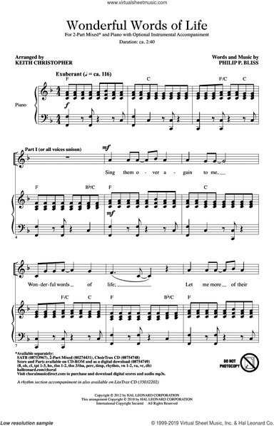 Wonderful Words Of Life (arr. Keith Christopher)