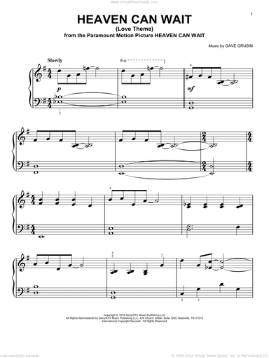 Heaven Can Wait (Love Theme), (easy)