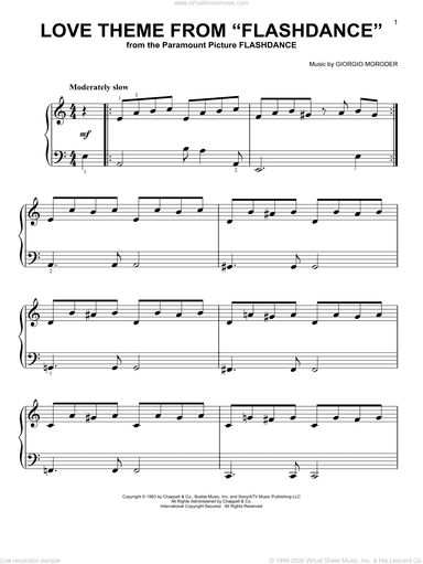 Love Theme From "Flashdance", (easy)