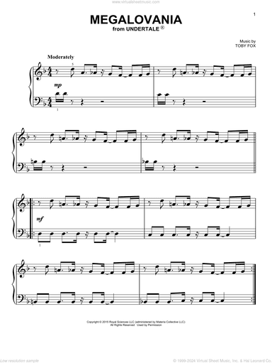 Megalovania (from Undertale), (easy)