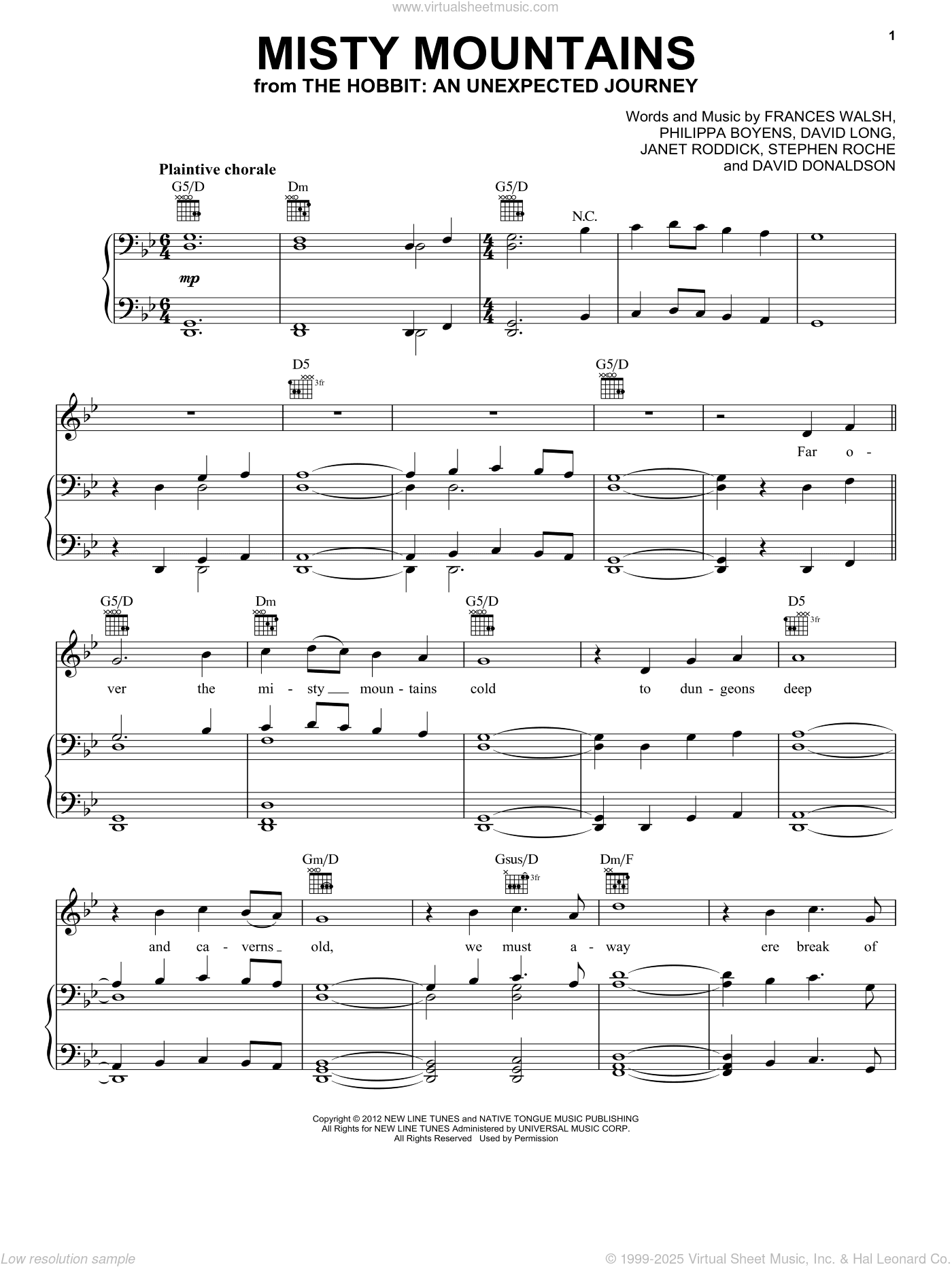 Misty Mountains (from The Hobbit: An Unexpected Journey)