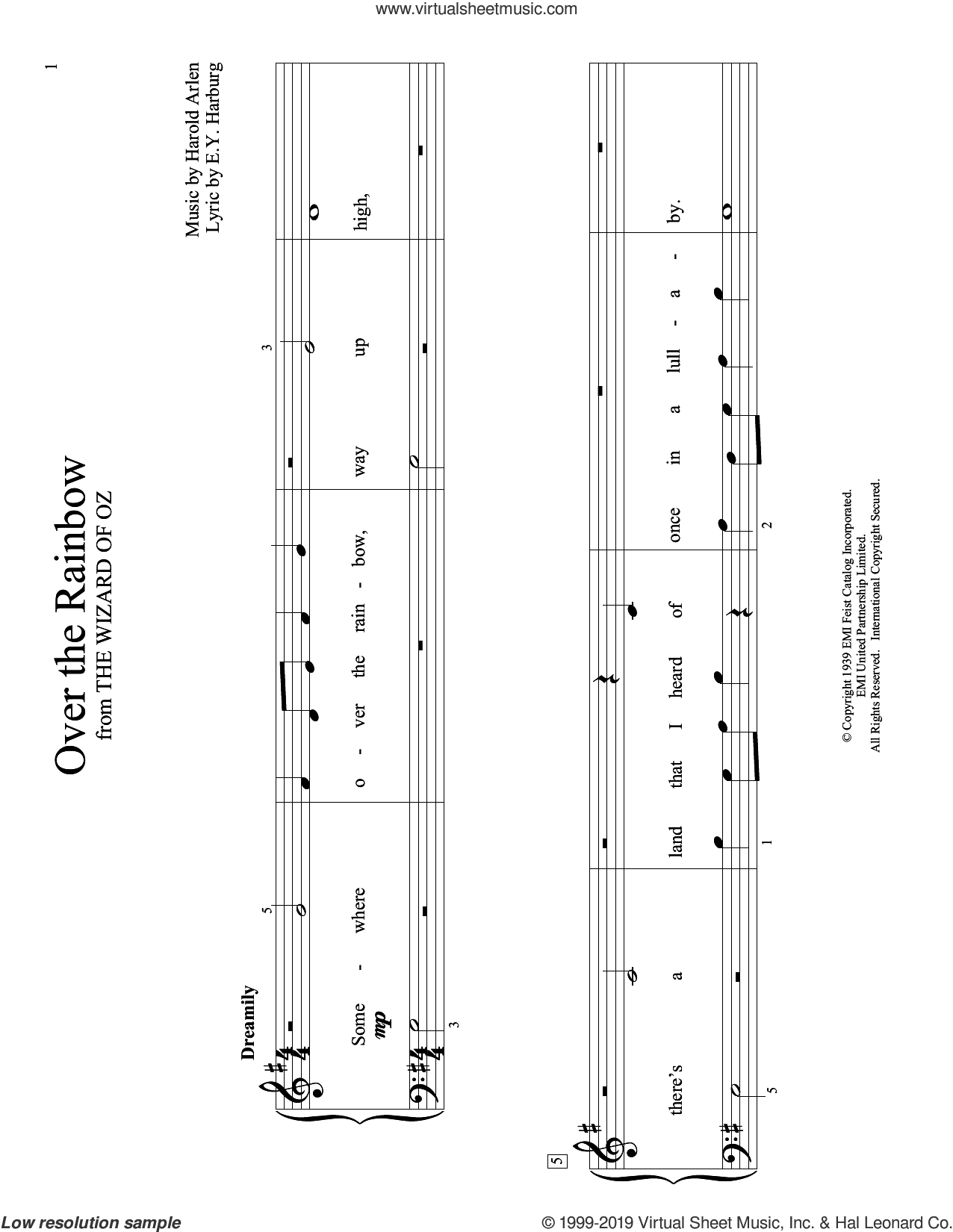 Over The Rainbow (from The Wizard Of Oz) (arr. Christopher Hussey)