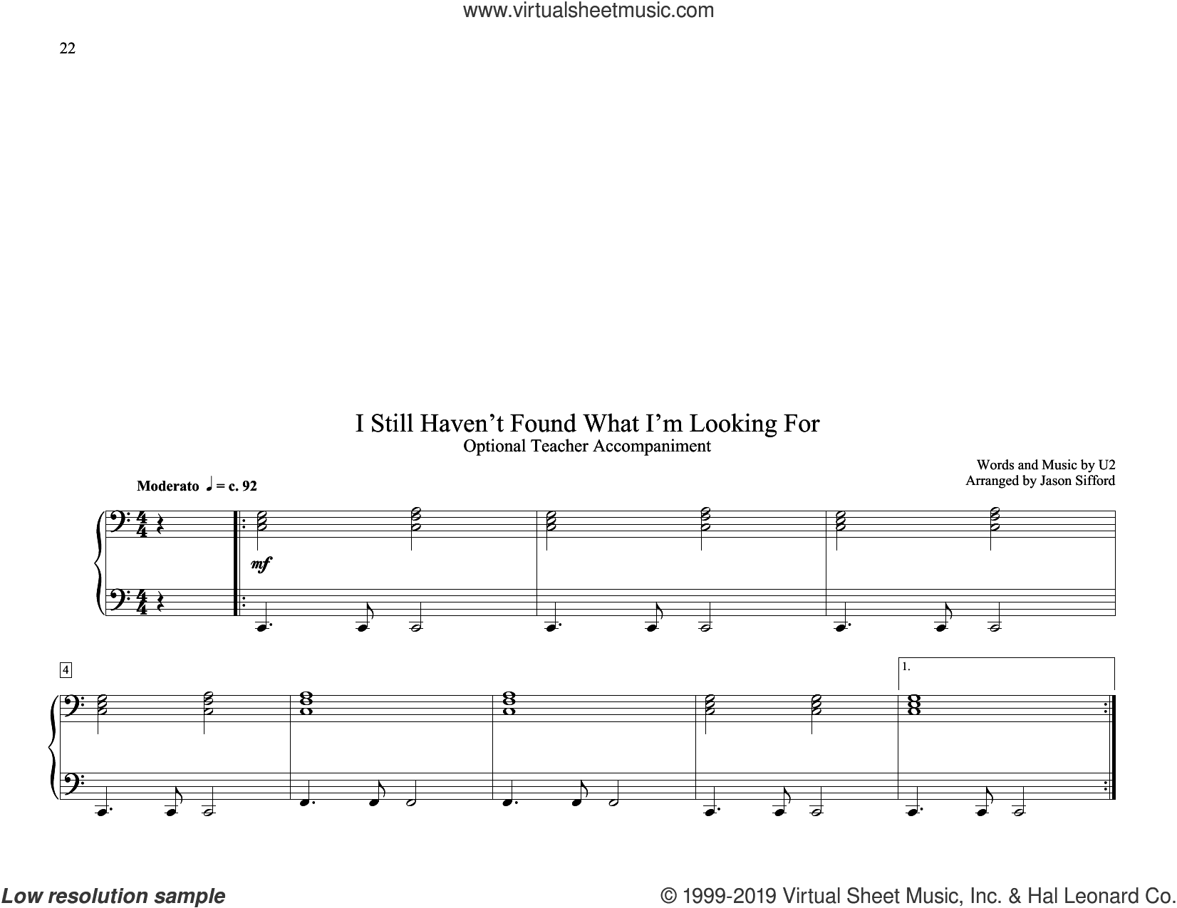 I Still Haven't Found What I'm Looking For (arr. Jason Sifford)
