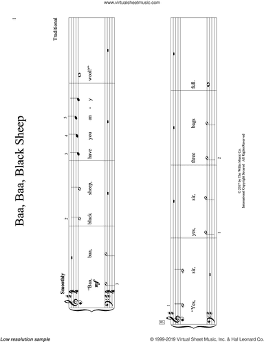 Baa, Baa, Black Sheep (arr. Christopher Hussey)