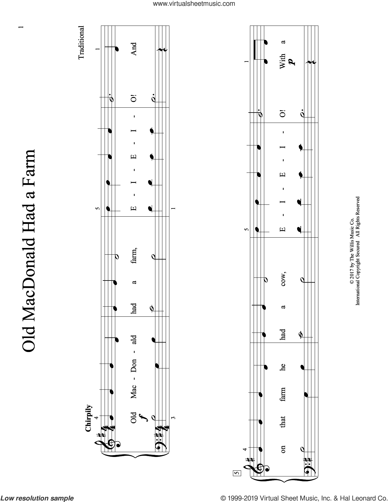 Old MacDonald Had A Farm (arr. Christopher Hussey)