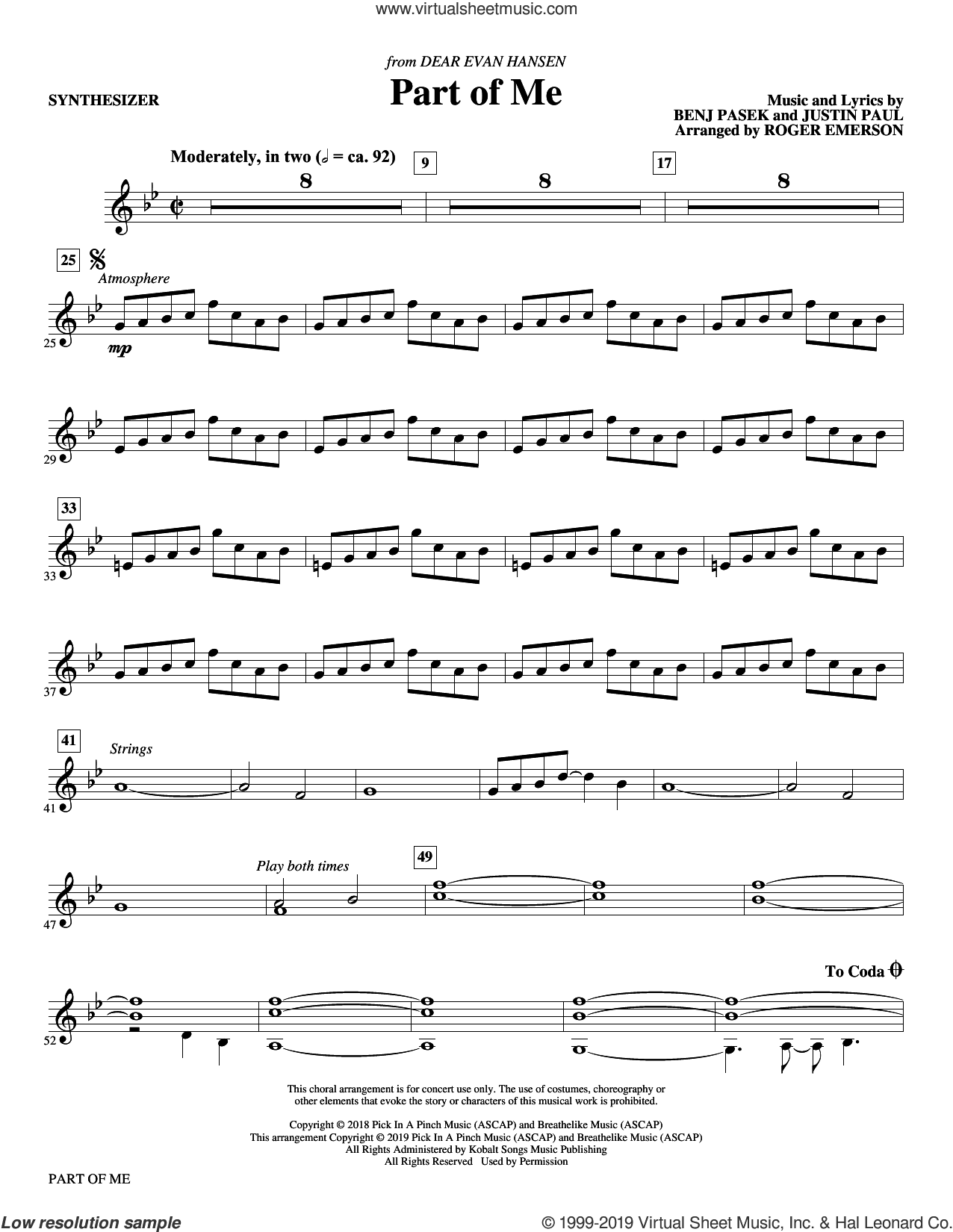 Part of Me (from Dear Evan Hansen) (arr. Roger Emerson)